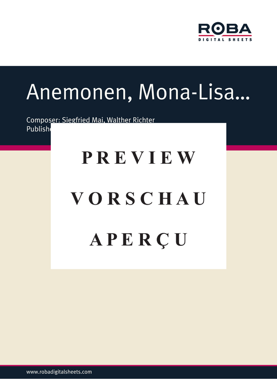 Product gallery: Page 2 of 4 Anemonen, Mona-Lisa ... , , Piano and Voice