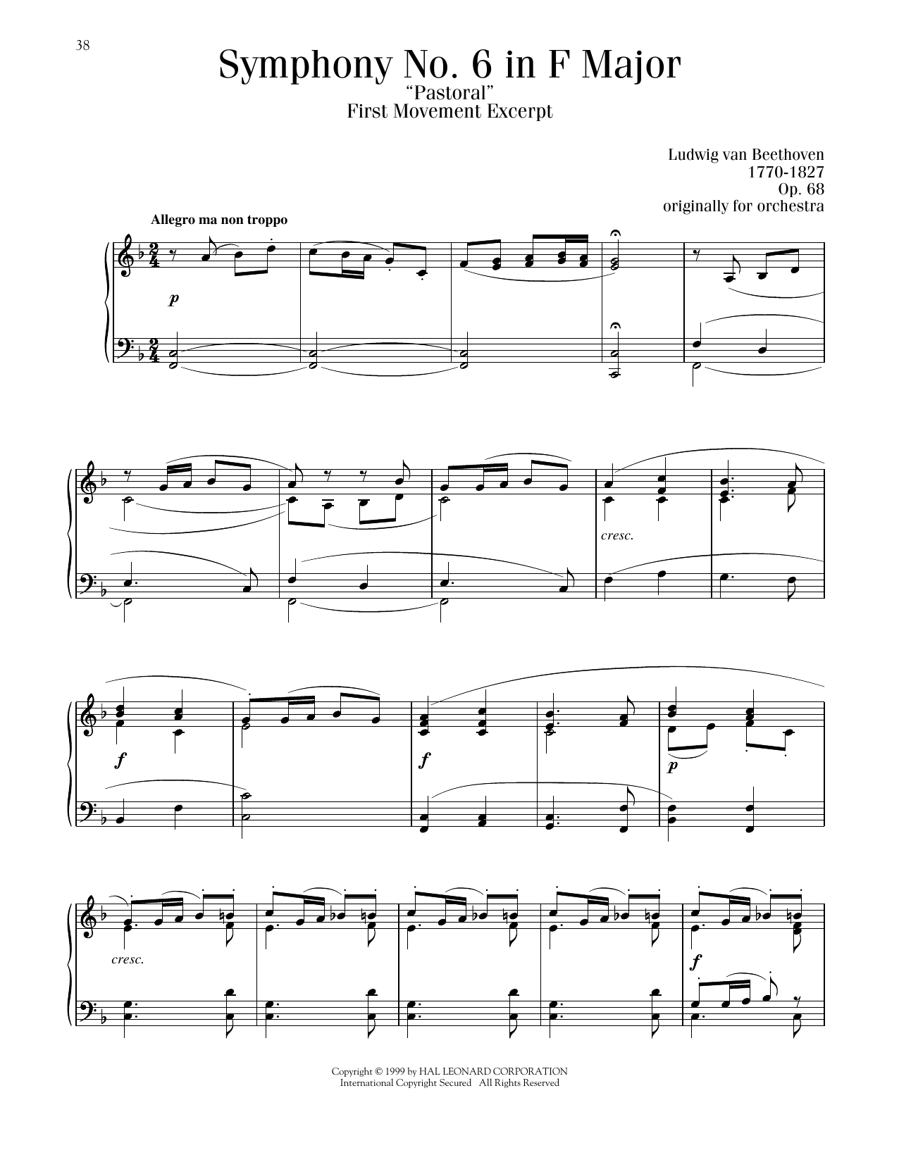 Produktbild zu: Symphony No. 6 In F Major ("Pastoral"), First Movement Excerpt