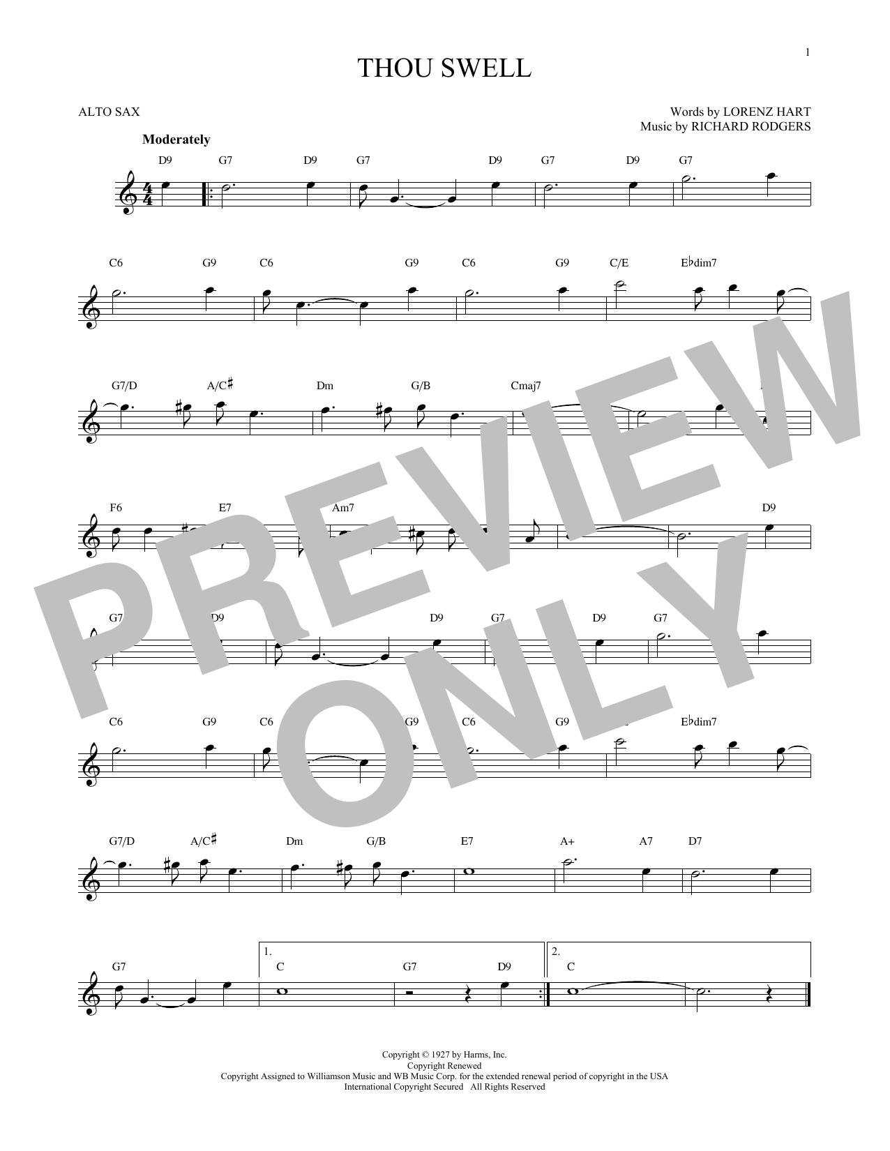 Product gallery: Page 1 of 1 Thou Swell, Rodgers & Hart