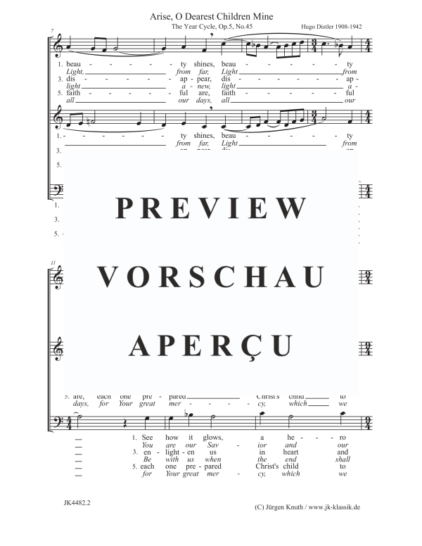 Produktgalerie: Seite 3 von 4 Arise, O Dearest Children Mine  (The Year Cycle, Op.5. No.45), , Gemischter Chor SAB