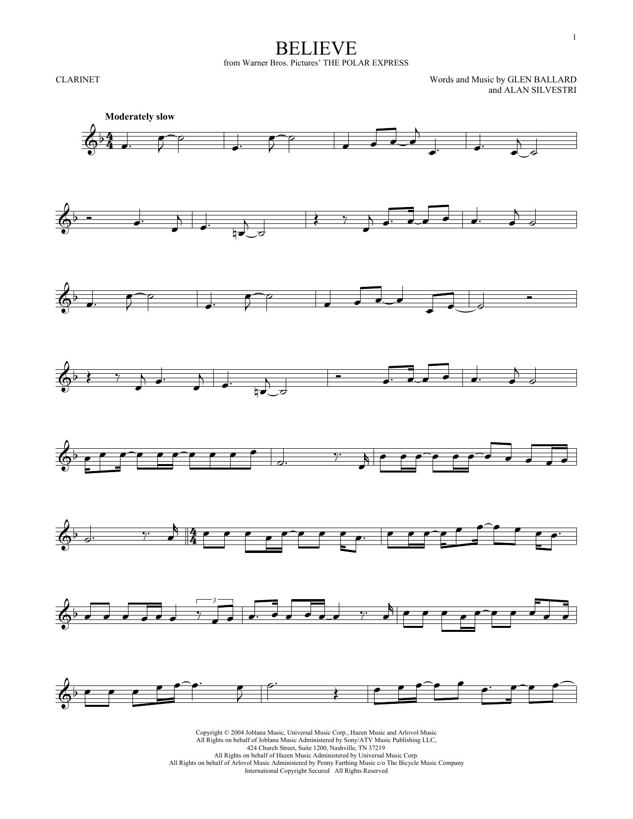 Product gallery: Page 1 of 1 Believe (from The Polar Express), Josh Groban