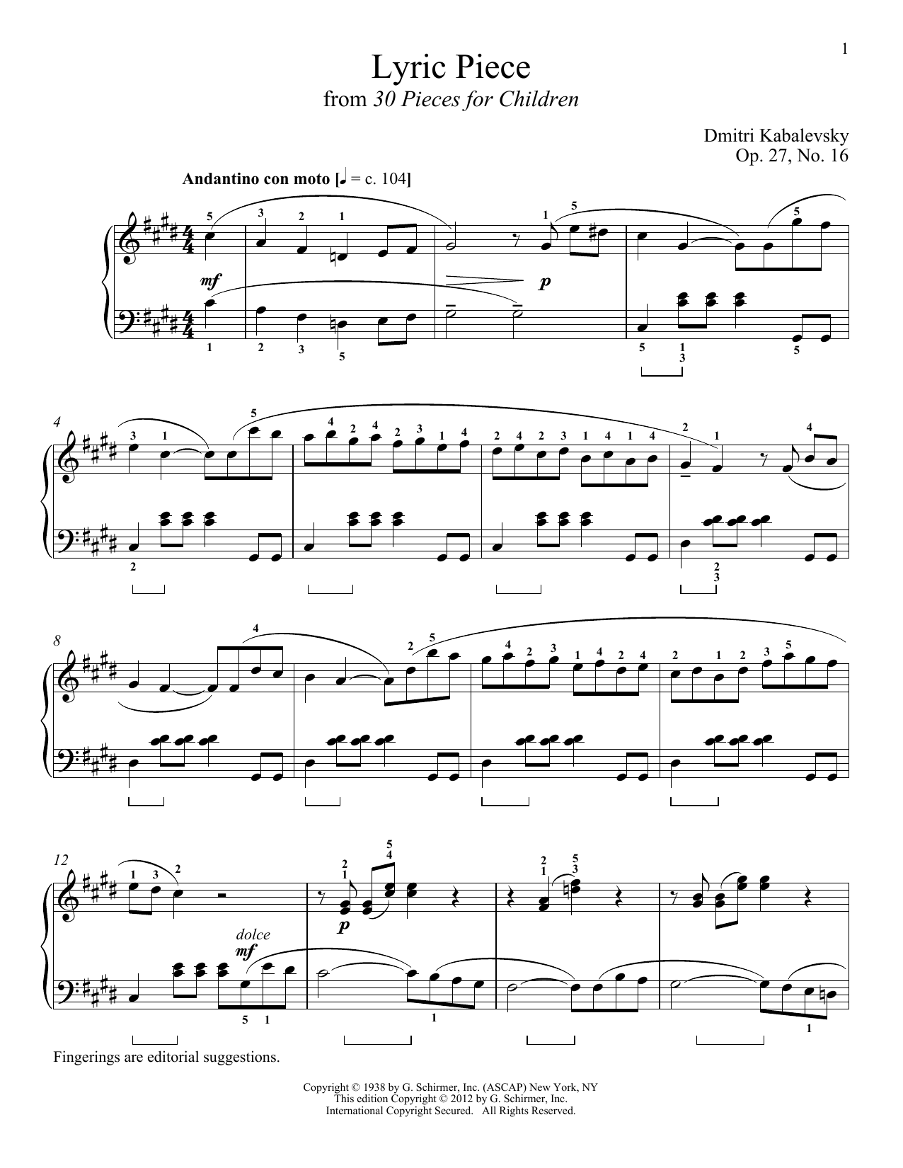 Produktbild zu: Lyric Piece