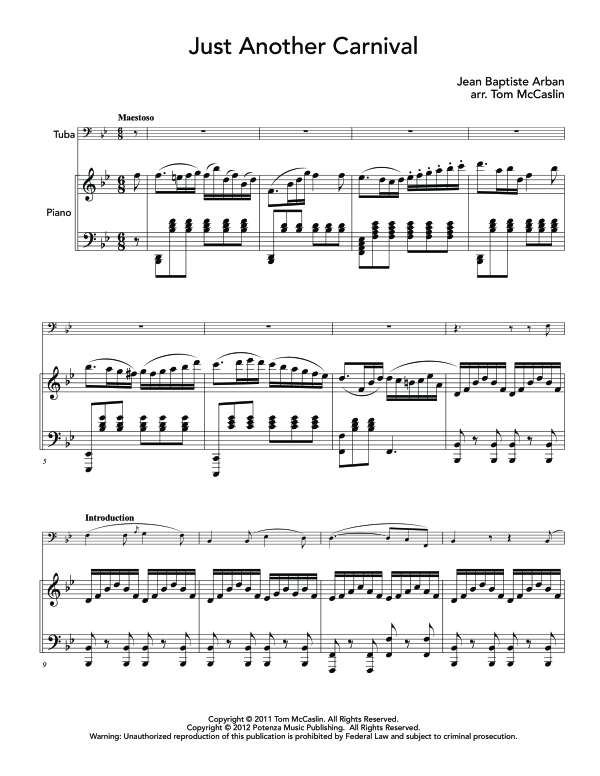 Product gallery: Page 1 of 11 Just Another Carnival, , (tuba and piano)