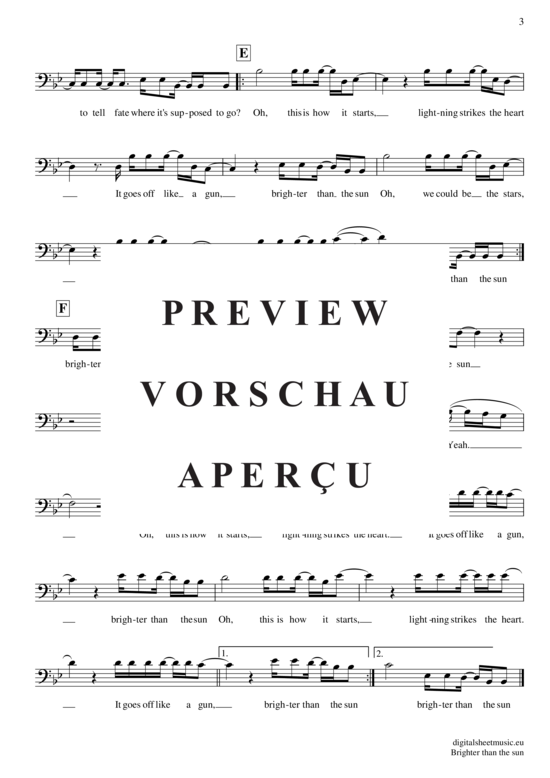 Produktgalerie: Seite 4 von 4 Brighter than the sun , Callait, Colbie, (Violon-Cello)