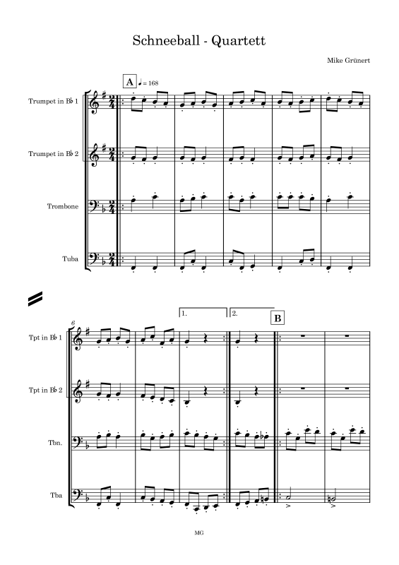 gallery: Schneeball-Quartett, , Flexibles Quartett Stimmen in C, B, Es, F und C Bass