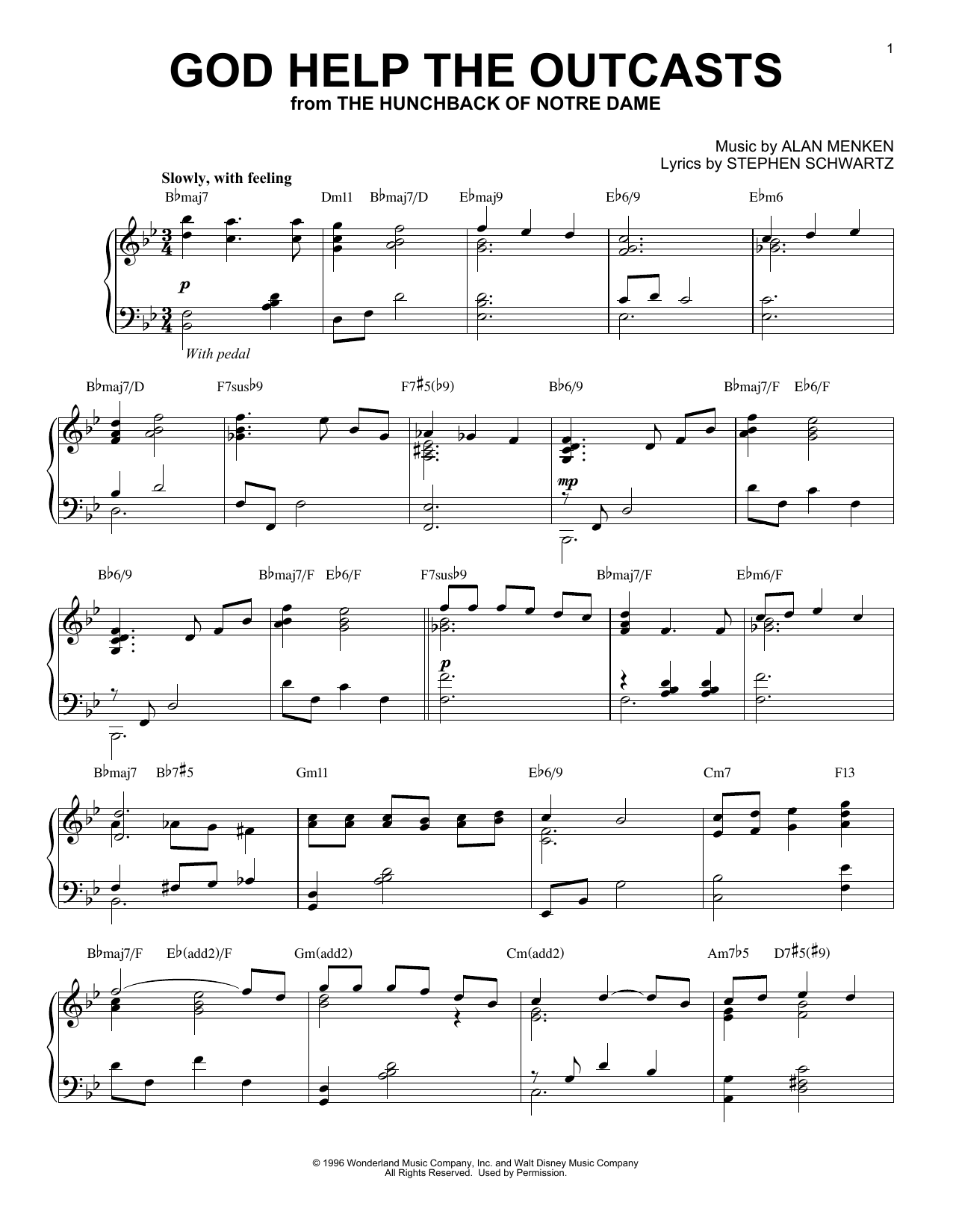 Product gallery: Page 1 of 1 God Help The Outcasts [Jazz version] (from The Hunchback Of Notre Dame), Bette Midler