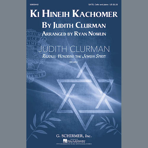 cover: Ki Hineih Kachomer, Ryan Nowlin, Chor