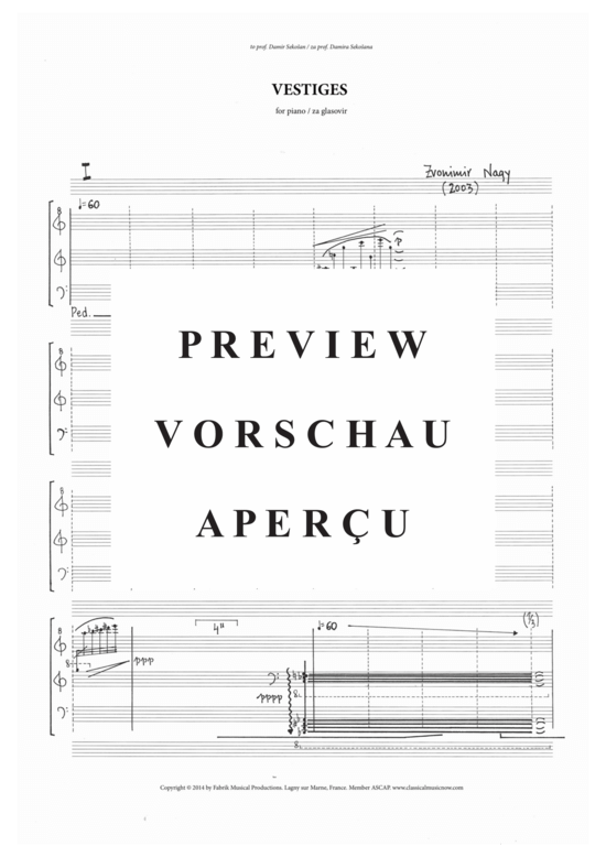 Product gallery: Page 6 of 21 Vestiges , , Piano Solo