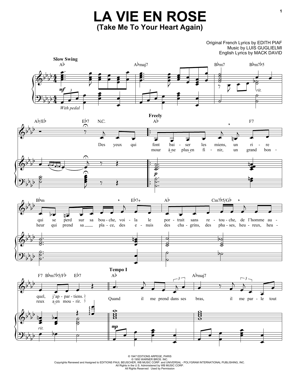 Product gallery: Page 1 of 1 La Vie En Rose (Take Me To Your Heart Again), Edith Piaf