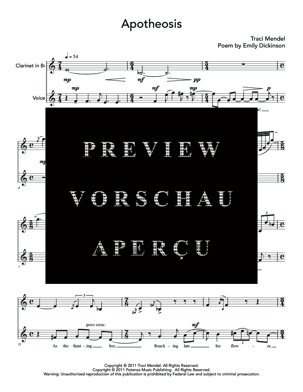 Produktgalerie: Seite 6 von 11 Five Poems of Emily Dickinson, , (Gesang und Klarinette)