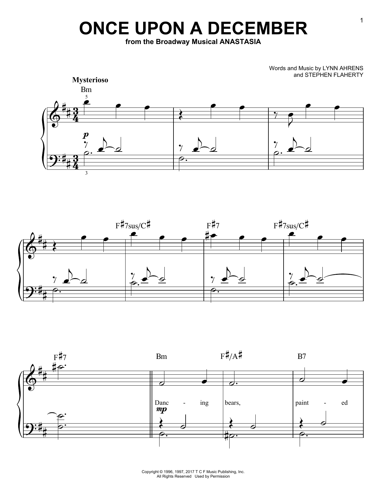 Produktgalerie: Seite 1 von 1 Once Upon A December (from Anastasia), Stephen Flaherty, Klavier