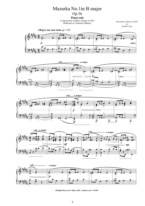 Produktgalerie: Seite 1 von 11 3 Mazurkas Op. 56 für Klavier - Vollständige Partituren, , Klavier Solo