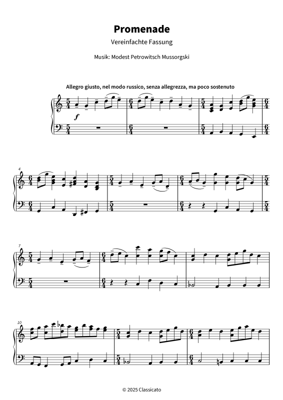 gallery: Promenade - Vereinfachte Fassung, , (Klavier Solo)