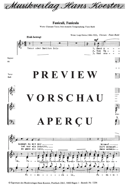 gallery: Funiculi, Funicula , , (Tenor/Bariton-Solo + Gemischter Chor)
