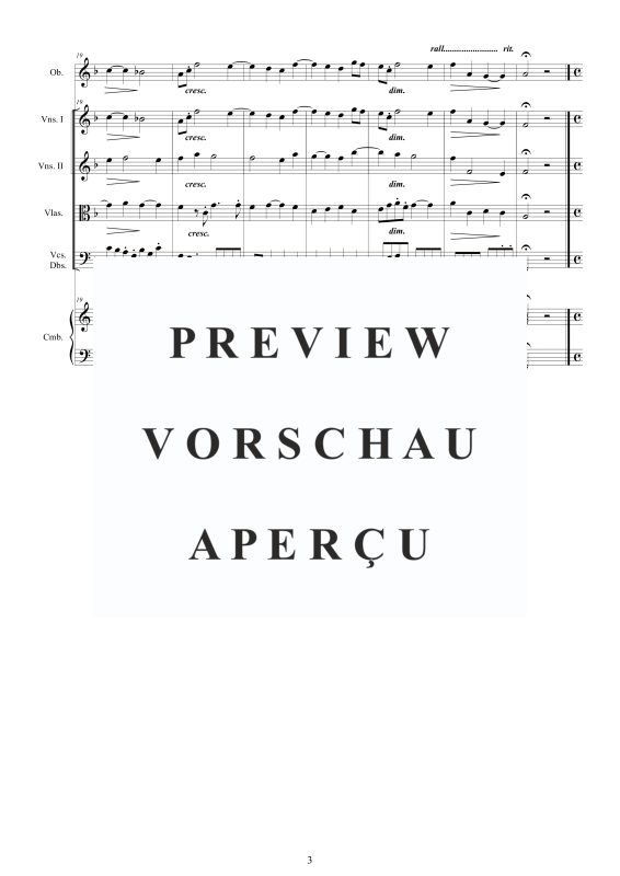 Produktgalerie: Seite 4 von 11 Oboen Konzert in F-Dur Nr. 1, , Oboe Solo, Streicherensemble und Cembalo BC