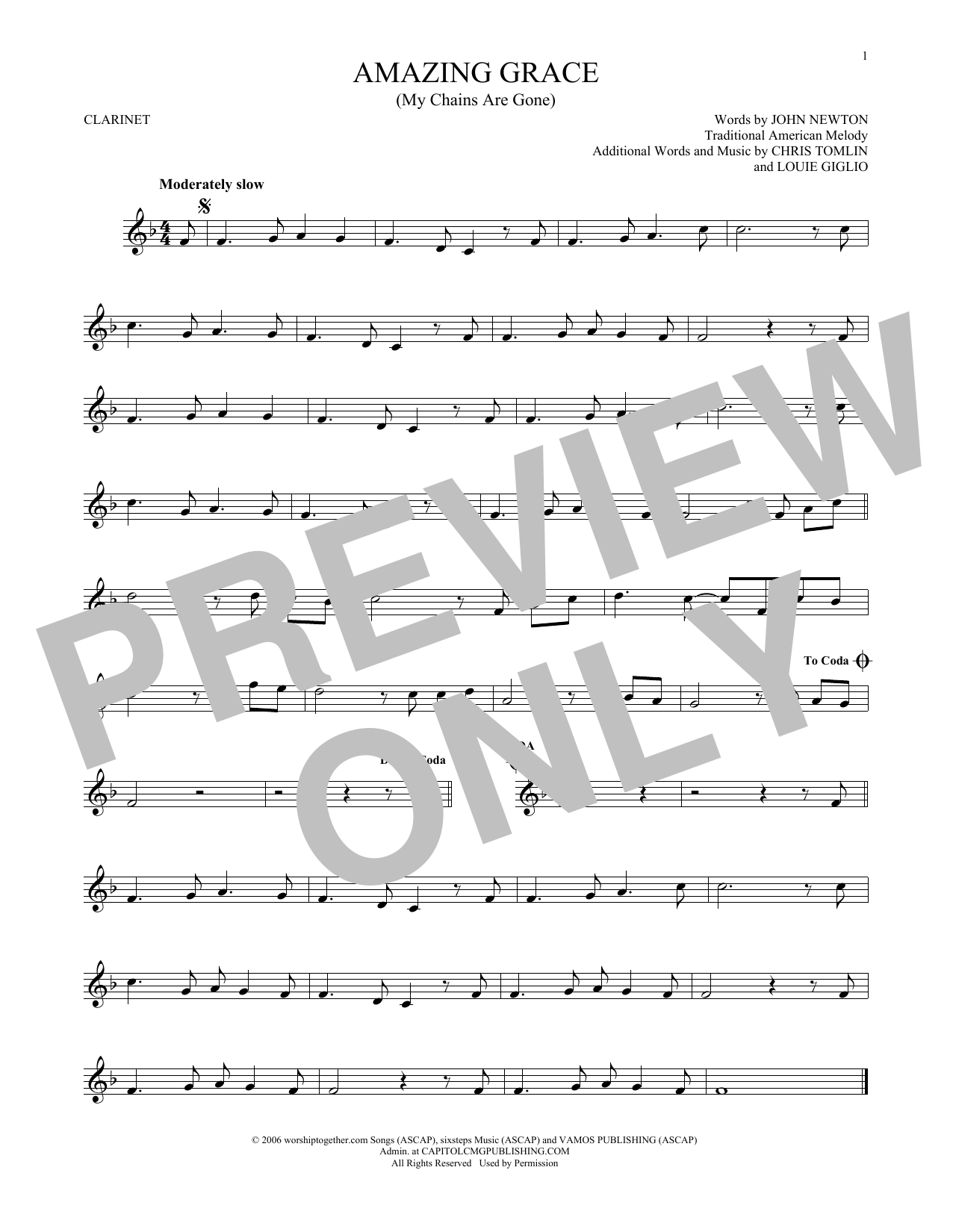 Product gallery: Page 1 of 1 Amazing Grace (My Chains Are Gone), Chris Tomlin