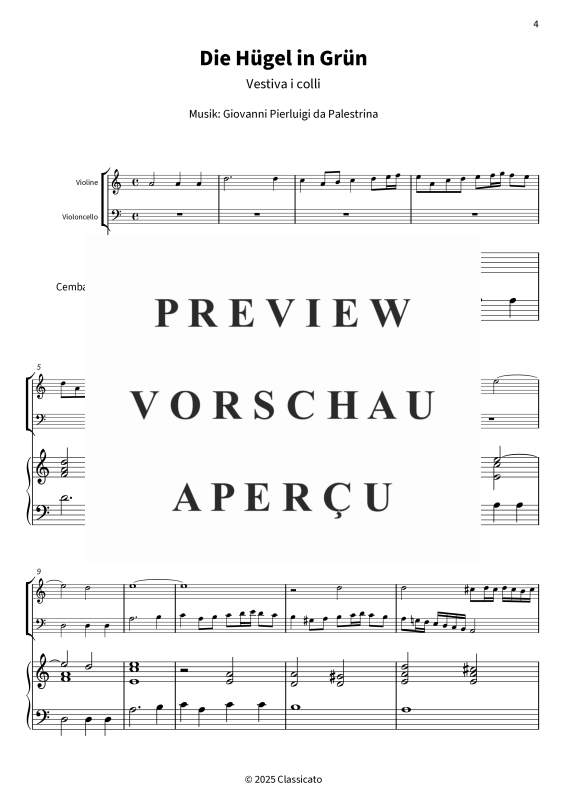 gallery: Die Hügel in Grün - Vestiva i colli - Pastorales Madrigal in drei Stimmen, , Violine, Violoncello und Cembalo