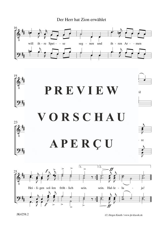 gallery: Der Herr hat Zion erwählet, , Männerchor