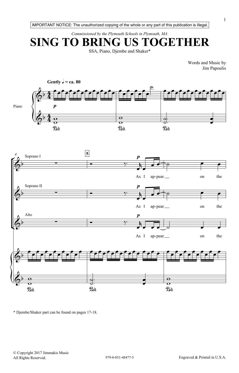 Produktgalerie: Seite 1 von 1 Sing To Bring Us Together, Jim Papoulis, Chor