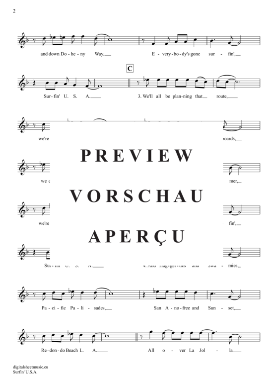 Produktgalerie: Seite 3 von 4 Surfin´ U.S.A. , Beach Boys, Trompete in B
