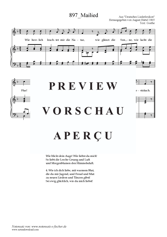 Product picture to: Mailied Text: Goethe