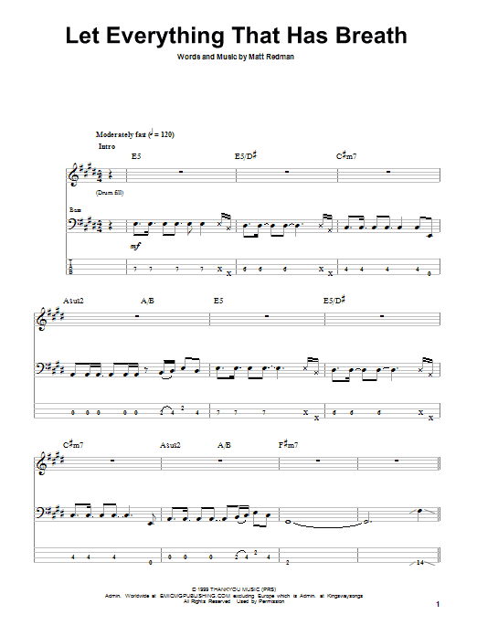 Produktgalerie: Seite 1 von 1 Let Everything That Has Breath, Matt Redman, E-Bass
