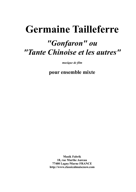 Produktbild zu: Gonfaron or Tante Chinoise et Les AutreGermaine Tailleferre