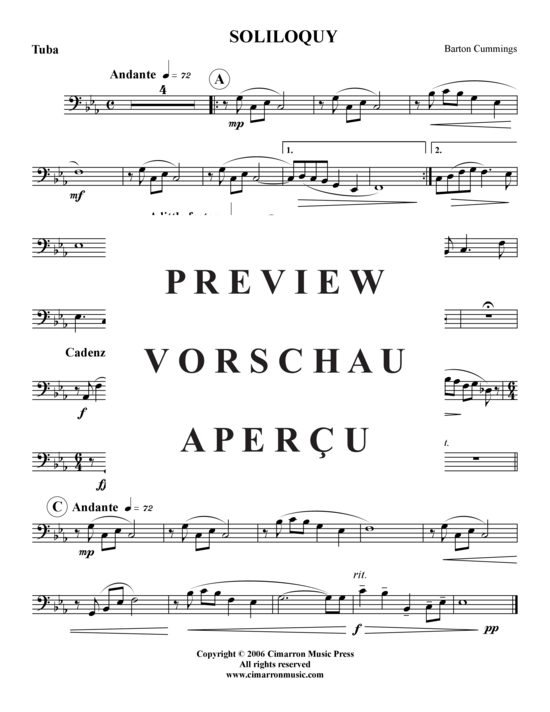 Product gallery: Page 6 of 6 Soliloquy , , (tuba + piano)