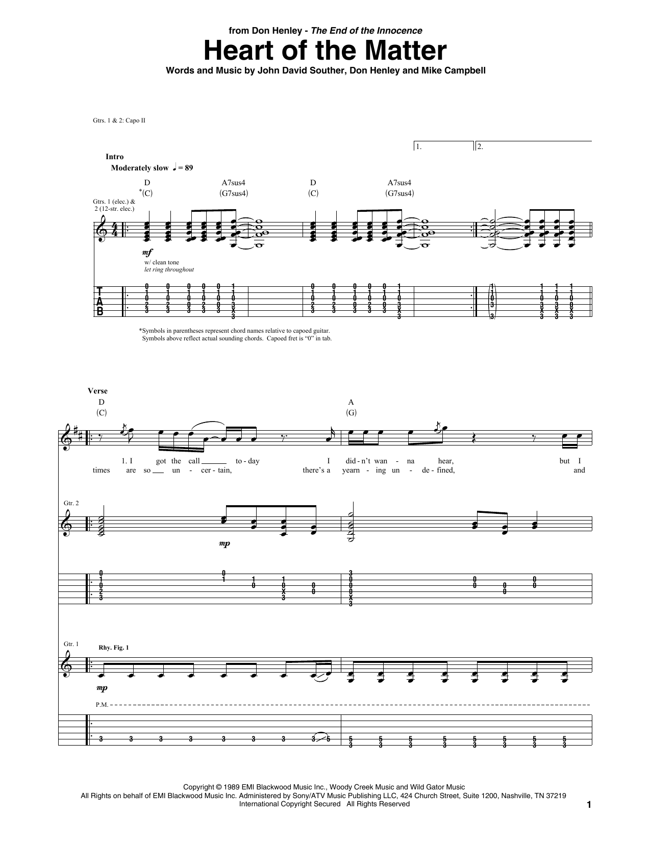 Produktgalerie: Seite 1 von 1 The Heart Of The Matter, Don Henley, Gitarre