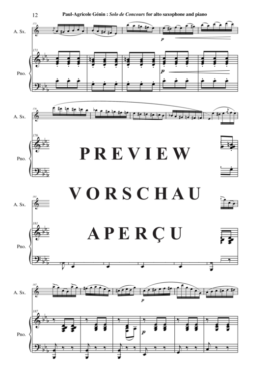 Product gallery: Page 13 of 21 Solo de Concours, opus 13 , , (alto saxophone + piano)