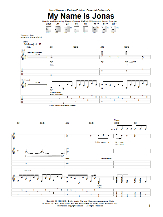 Produktgalerie: Seite 1 von 1 My Name Is Jonas, Weezer, Gitarre