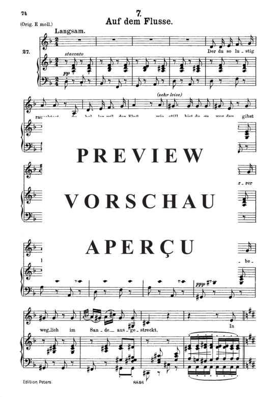 gallery: Auf dem Flusse D.911-7 (Winterreise) , ,  (Gesang mittel + Klavier)