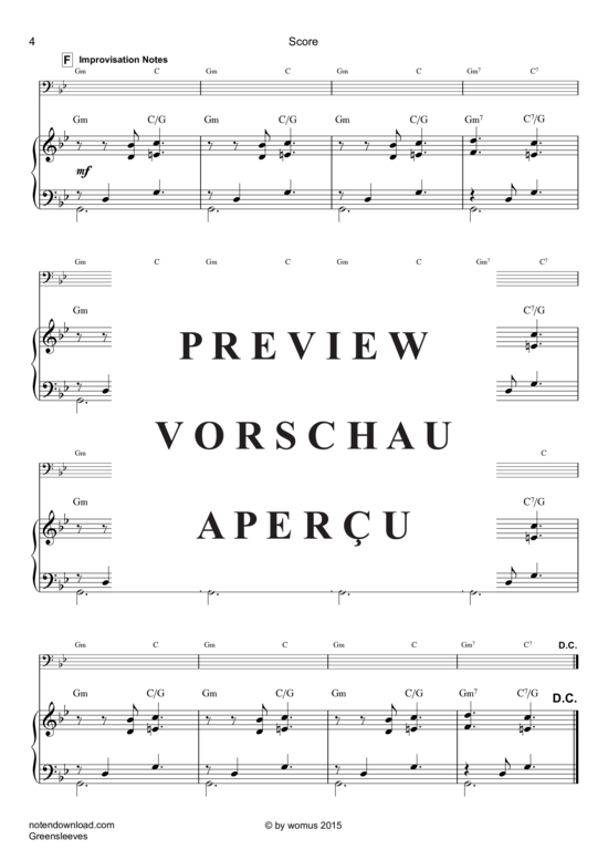 Product gallery: Page 5 of 7 Greensleeves , , (Cello + Klavier)