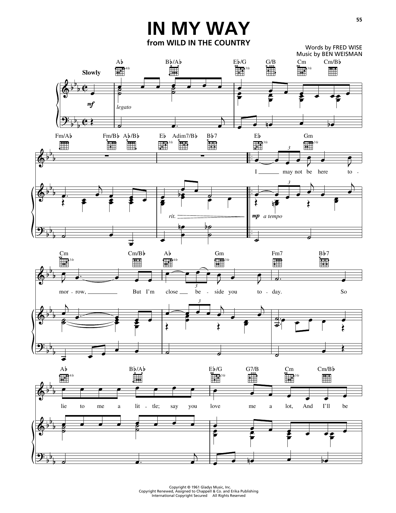 Produktgalerie: Seite 1 von 1 In My Way, Elvis Presley, Gesang, Gitarre, Klavier