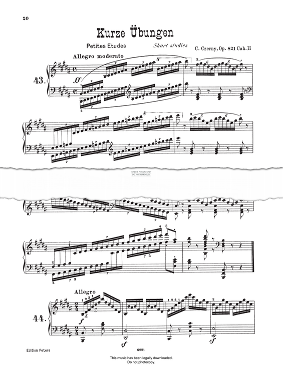 Produktgalerie: Seite 1 von 1 Study (Op. 821, No.43), Carl Czerny, Klavier