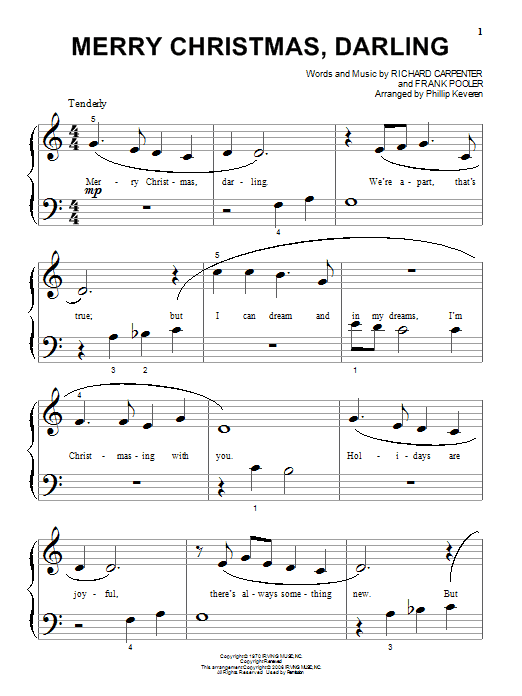 Product gallery: Page 1 of 1 Merry Christmas, Darling (arr. Phillip Keveren), Carpenters