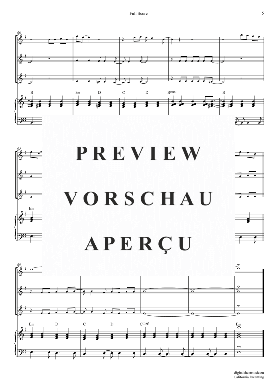 gallery: California Dreamin, Mamas & Papas, (Violinen Trio + Klavier)