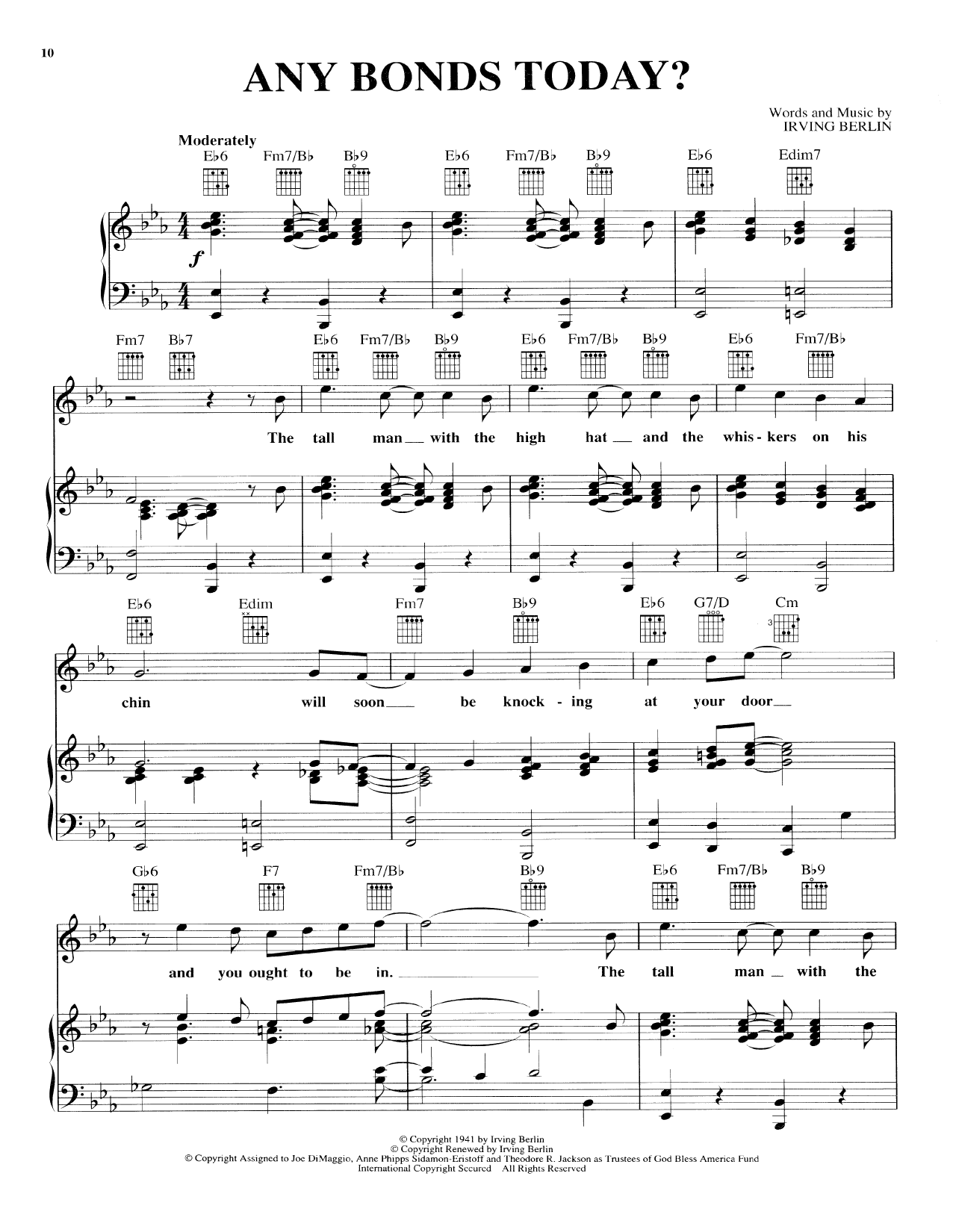 Product gallery: Page 1 of 1 Any Bonds Today, Irving Berlin