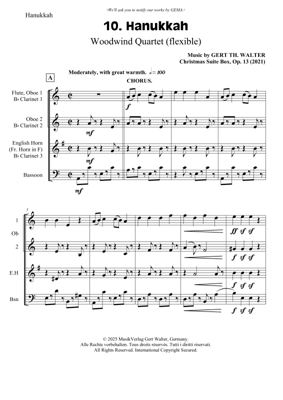 gallery: Hanukkah, , Holzbläser Quartett - Flexible Besetzung