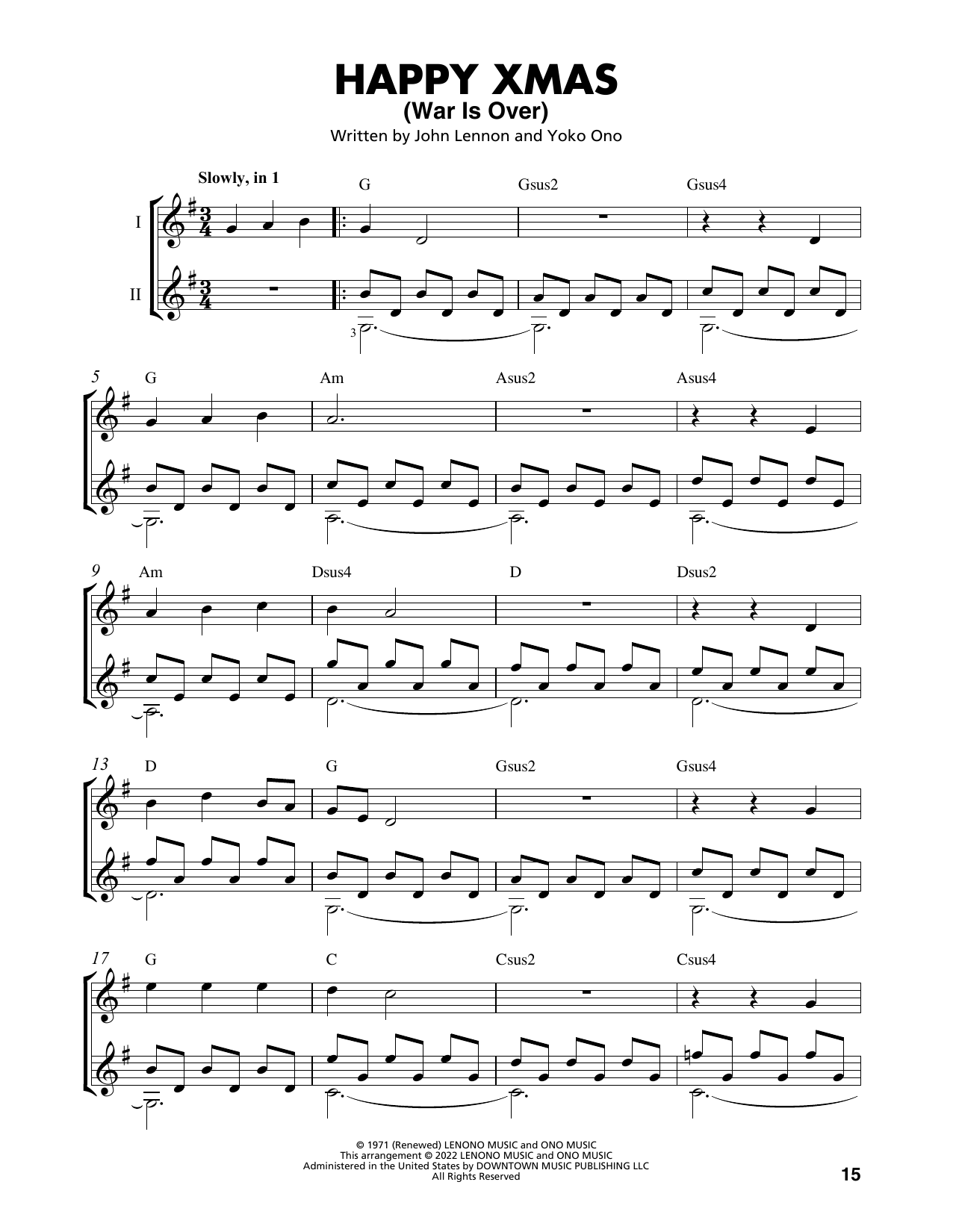 Product picture to: Happy Xmas (War Is Over) (arr. Mark Phillips)