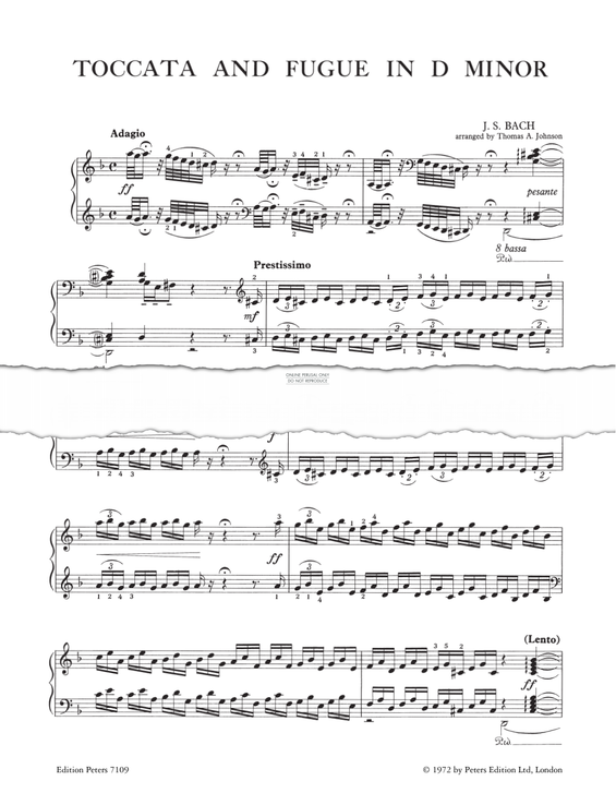 Produktgalerie: Seite 1 von 1 Toccata and Fugue in D minor, Johann Sebastian Bach, Klavier