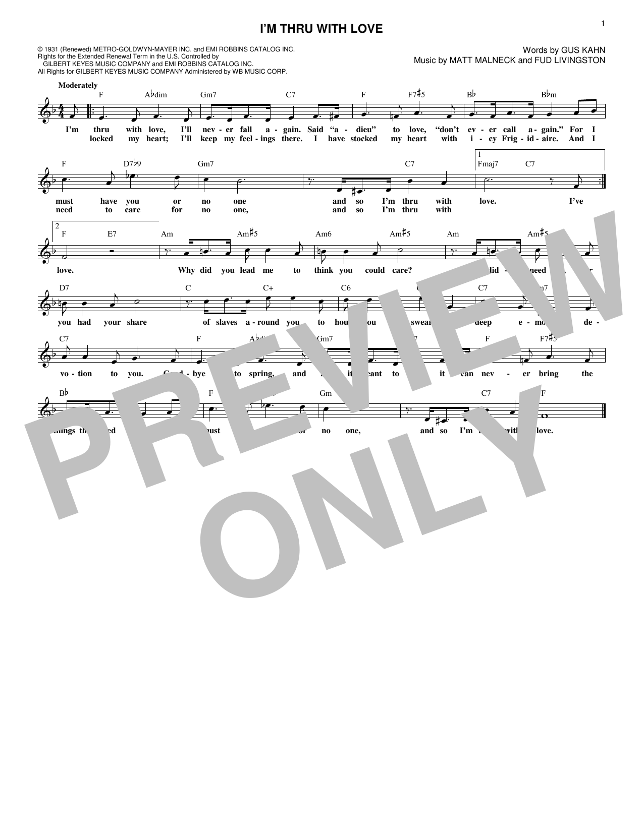 Product gallery: Page 1 of 1 I'm Thru With Love, Matt Malneck