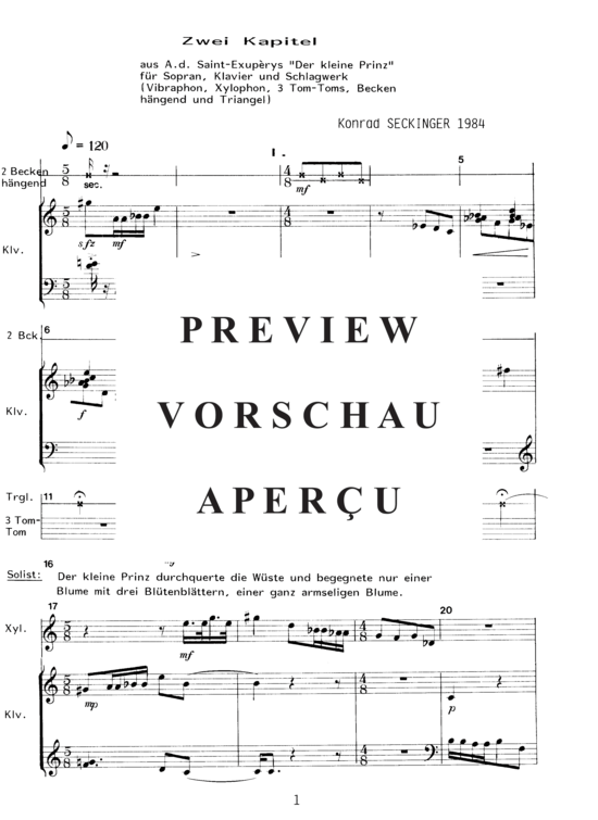gallery: Der Kleine Prinz , , (Sopran, Schlagwerk + Klavier)
