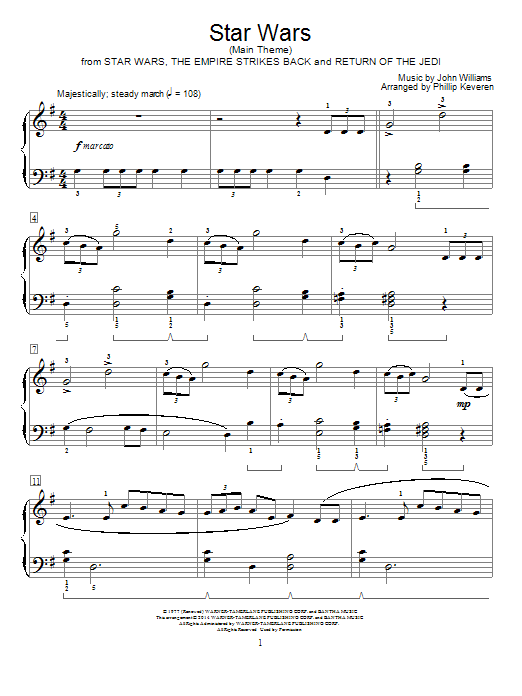 Product picture to: Star Wars (Main Theme) (arr. Phillip Keveren)