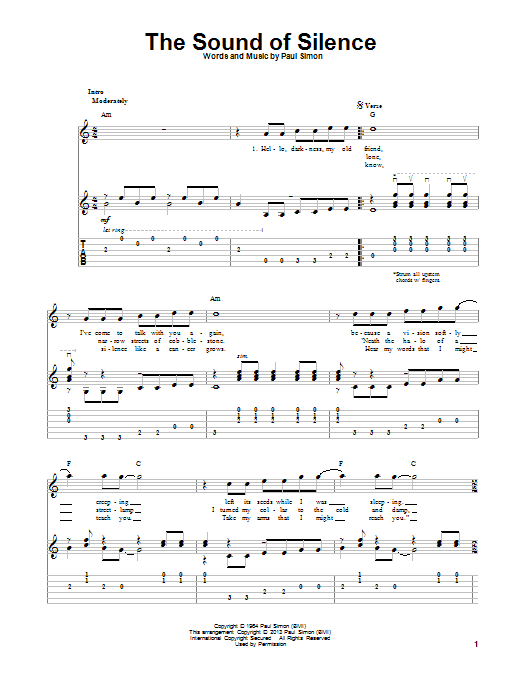 Produktgalerie: Seite 1 von 1 The Sound Of Silence, Simon & Garfunkel, Gitarre