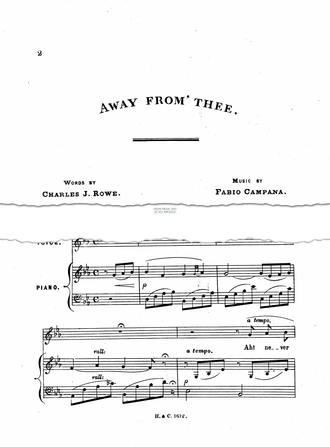 Produktgalerie: Seite 1 von 1 Away From Thee, Fabio Campana, Gesang, Klavier