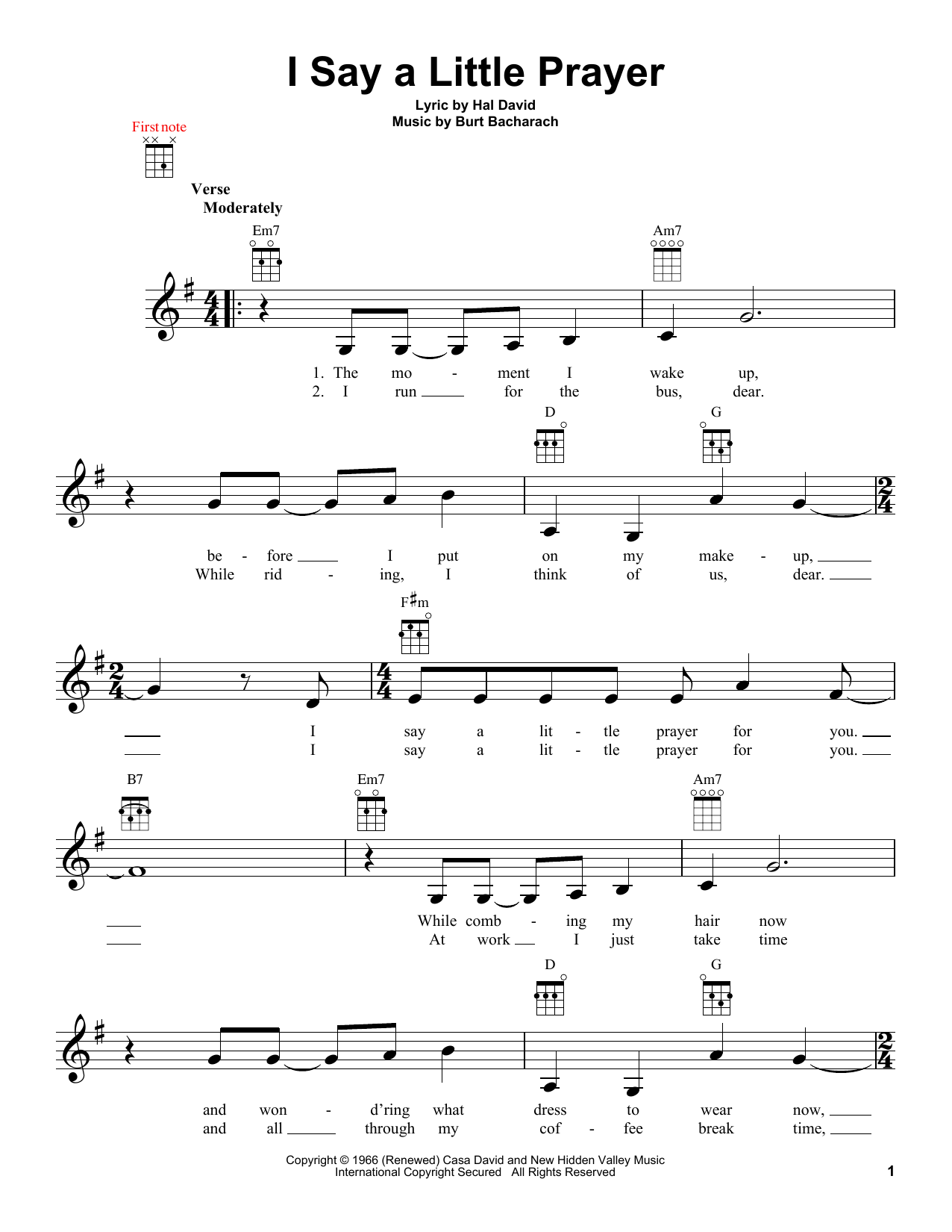 Product gallery: Page 1 of 1 I Say A Little Prayer, Dionne Warwick