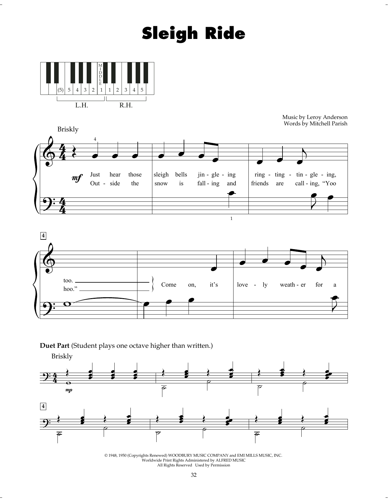 Produktgalerie: Seite 1 von 1 Sleigh Ride, Leroy Anderson, Klavier