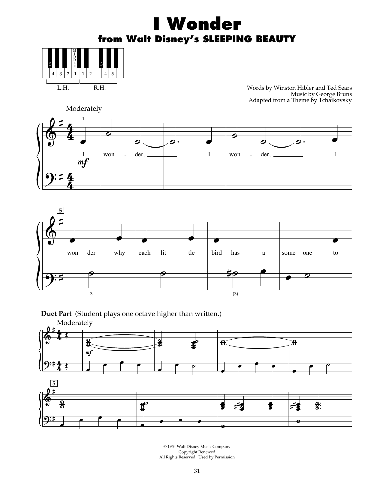 Produktbild zu: I Wonder (from Sleeping Beauty)