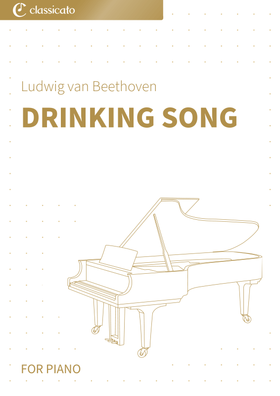 cover: Drinking Song - WoO 109 simplified in C Major - Bright, convivial, and easy to learn quickly, , Solo Piano